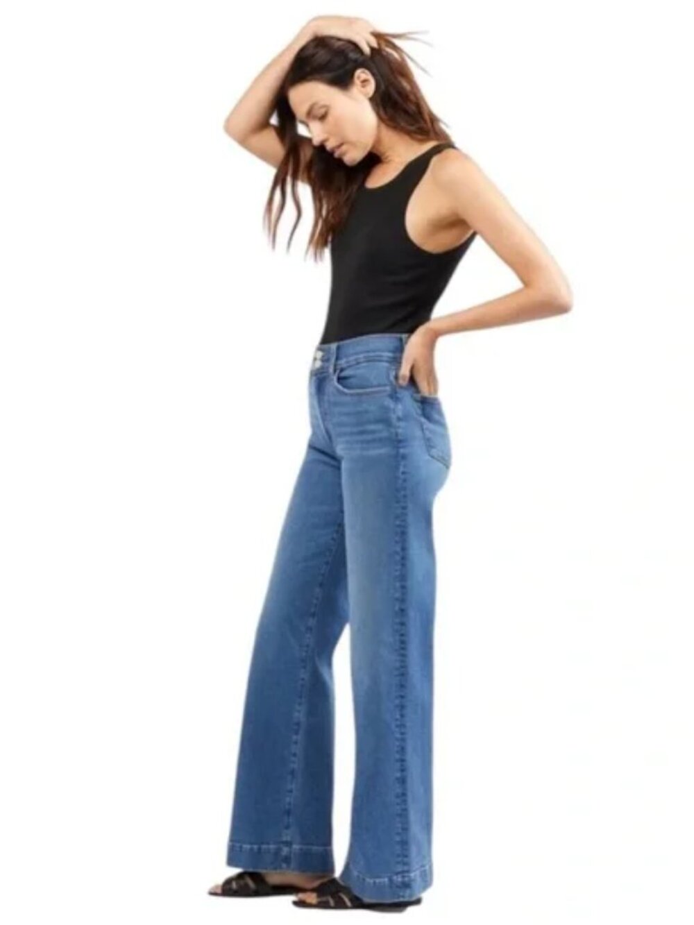 OUTERKNOWN S.E.A.‎ Jeans Womens 26 Blue Cameron Wide Leg High Rise USA Denim